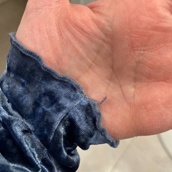 Hollister Off the Shoulder Light Blue Velvet Mini Dress/Medium - Picture 5 of 5